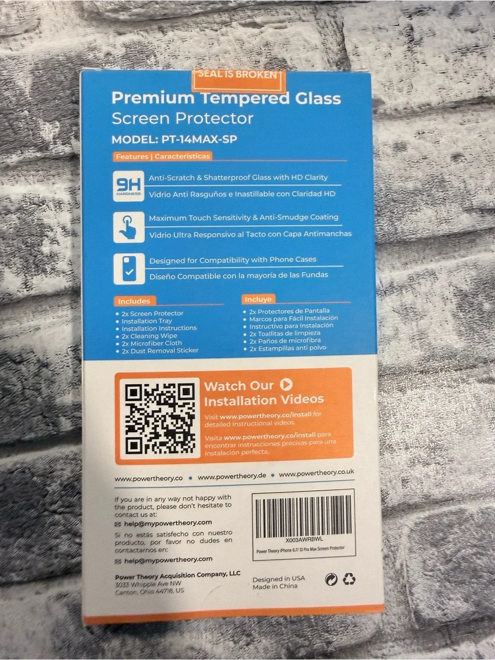 PowerTheory Tempered Glass Screen Protector for iPhone 13 Pro Max 6.7
